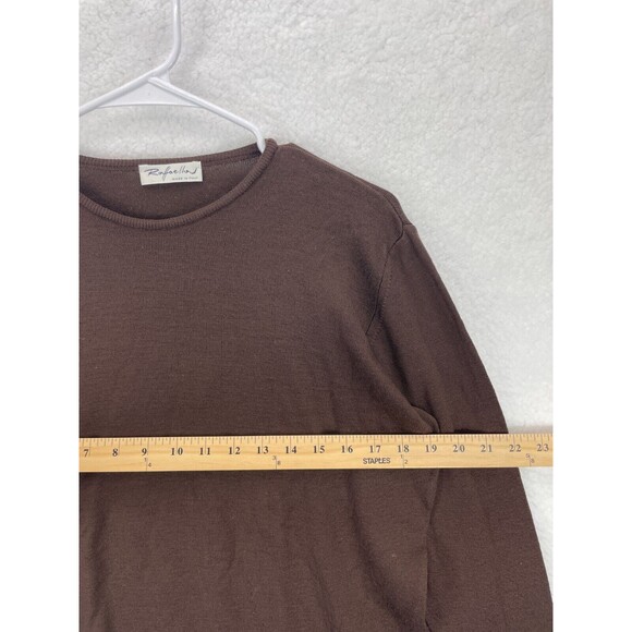 Raffaella Wool Sweater Women’s Brown Knit Pullover Made in Italy Classic Size L - Picture 4 of 7